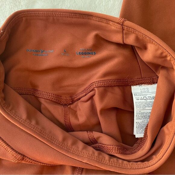 Old Navy PowerSoft Leggings and Sports Bra Set Rust 10/12 activewear workout - Picture 12 of 13